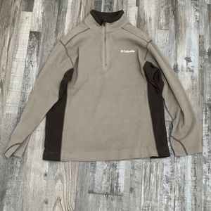 Columbia half zip. No size shown on sweater.